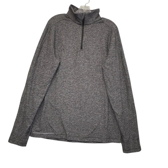 Lululemon Men's Surge‎ Warm Quarter Zip Pullover Heathered Black Athletic Size L - Picture 1 of 7
